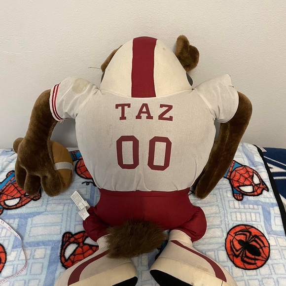 Large Vintage Looney Tunes Football Taz Plush 22" Classic Warner Bros 1999 - Picture 4 of 5